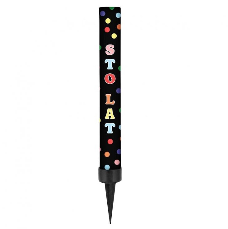 Fontanna tortowa – Sto lat, czarny, 12cm – Dekoracje imprezowe – Szalony.pl
