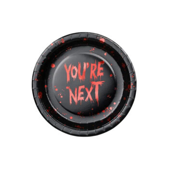 Talerzyki papierowe – You’re next, 23cm, 6szt – Dekoracje na Halloween – Szalony.pl